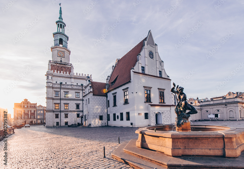Fototapeta premium City center and town hall - Poznan - Poland