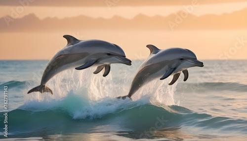 Whimsical Scene Of Playful Dolphins Jumping In The Upscaled 3 © Alaia