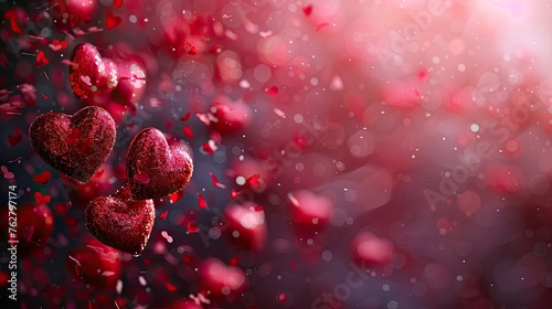 Hearts and Space for Love: A Valentine's Day Background with Copy Space for Your Message - HD Quality