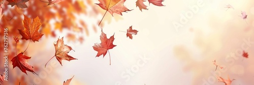 Autumn Maple Leaves Floating in the Air. Generative ai