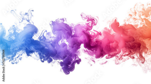 Vibrant Colored Smokes on Transparent Background