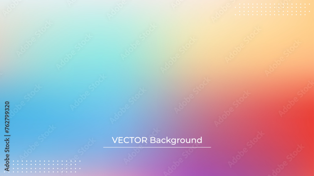 Abstract blurred gradient mesh background in bright rainbow colors. Colorful smooth banner template. Easy editable soft colored vector illustration in EPS10 without transparency. - obrazy, fototapety, plakaty 