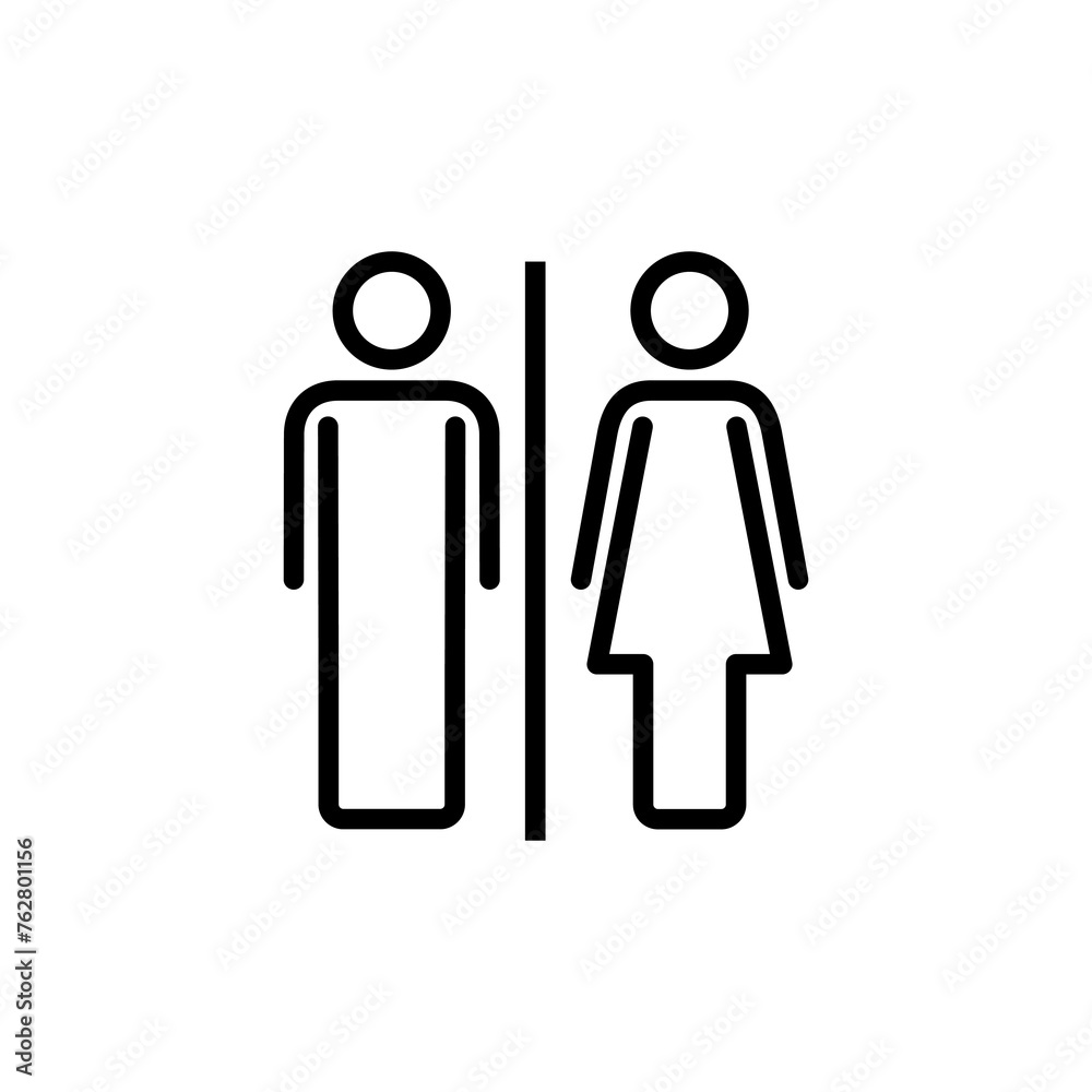 Toilet icon vector isolated on white background. Toilet sign. Man and woman restroom sign vector. Male and female icon Toilet icon vector isolated on white background. Toilet sign. Man and woman restroom sign vector. Male and female icon
