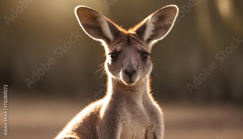 A Kangaroo With Its Fur Glistening In The Sunlight Upscaled 6 photo