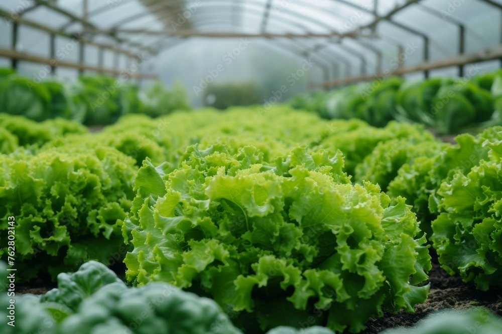 Farm greenhouse, interior view. Background with selective focus and copy space Farm greenhouse, interior view. Background with selective focus and copy space