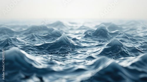 Fluidic Ripples  Isolated Ocean Waves Generated with AI on White Background