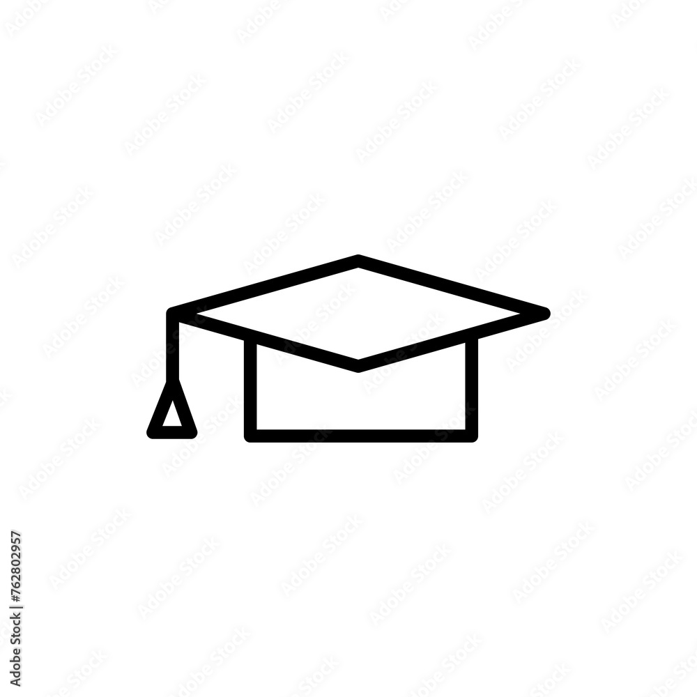 Education icon vector isolated on white background. Graduation cap icon. Graduate. Students cap Education icon vector isolated on white background. Graduation cap icon. Graduate. Students cap