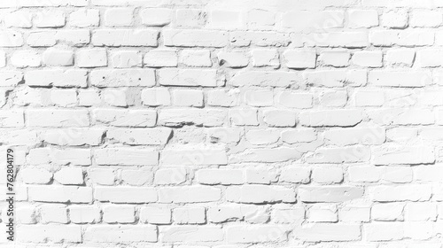 a black and white photo of a brick wall that is white and has a black cat sitting on top of it.