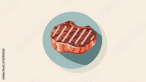 meat illustration for cafe, meat restaurant, signboard for diner