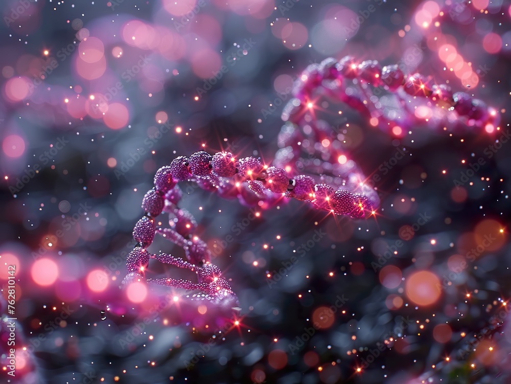 DNA visualization illustration with a mix of colors and nature