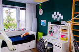 coloured kids room in a bright day 