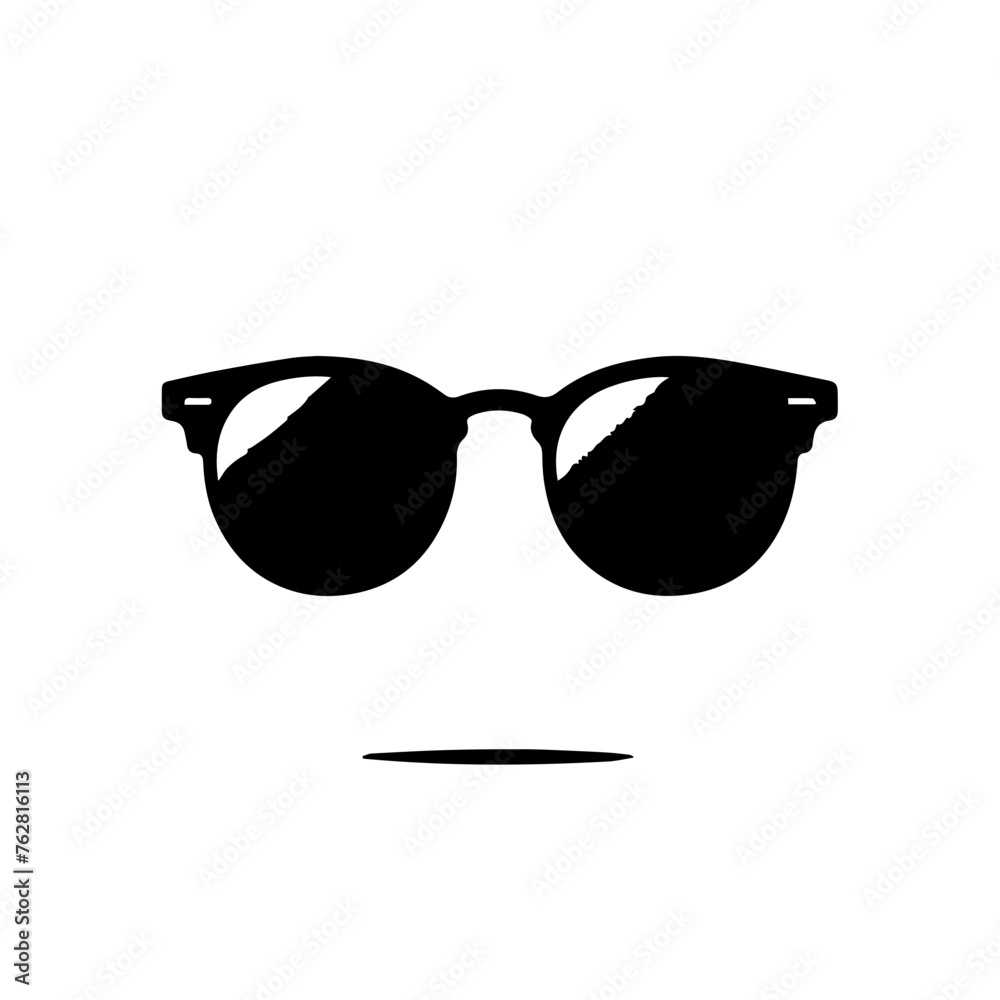 Fototapeta premium Black silhouette of sunglasses, editable vector SVG, generated with AI