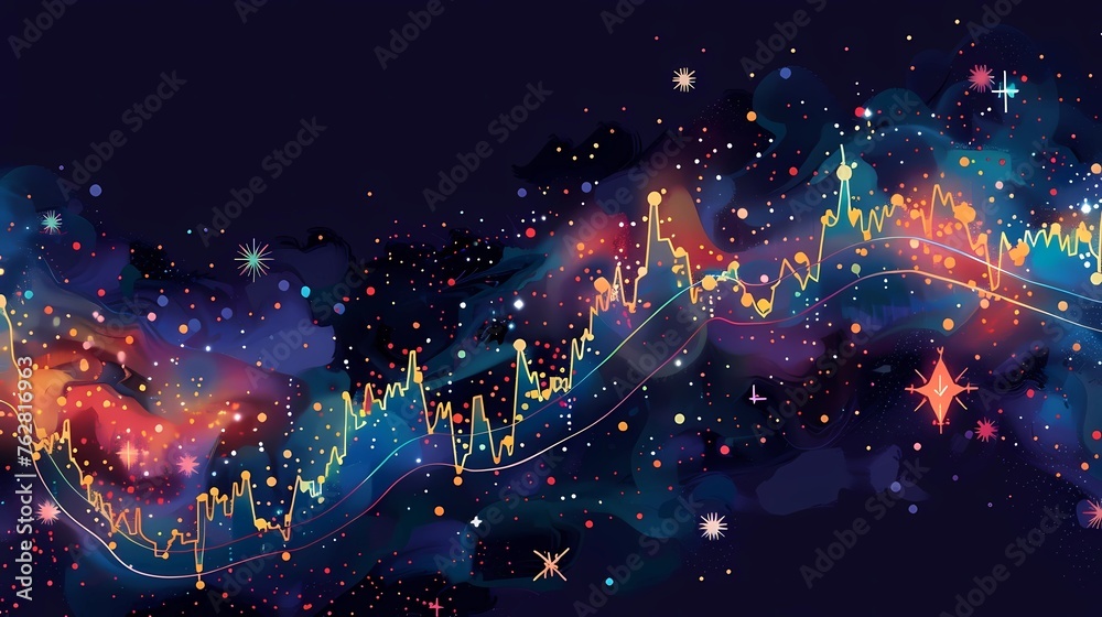 currency exchange chart background image of an exchange trading chart - obrazy, fototapety, plakaty 
