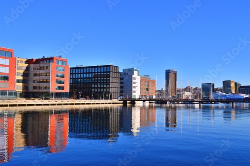 Travel to Scandinavia during spring on holiday, Gothenburg in Sweden. Top destination. Harbour photo