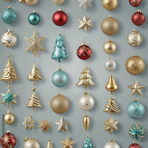 a collection of christmas tree ornaments 