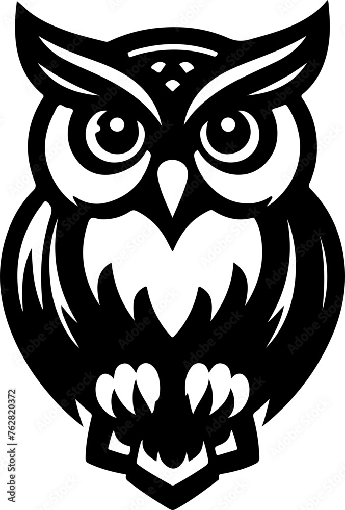 Owl mascot vector logo, owl head logo, nightowl illustration, wild animal