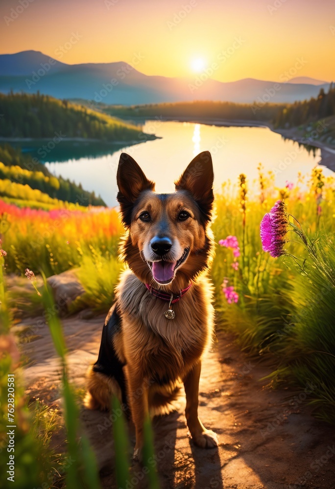 illustration, pet, pets, outdoor, cat, canine, furry, companion, paw, animals, landscapes, nature, scenery, trail, image, illustration, wilderness, wildlife, wallpaper, mosaic, picture,