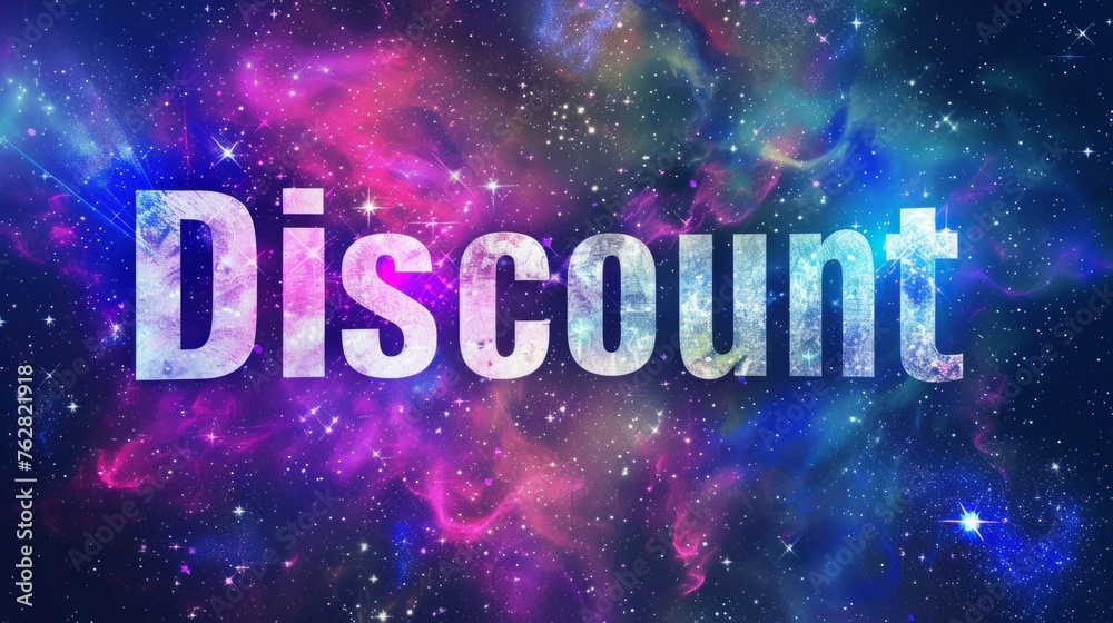 Galaxy Discount concept creative horizontal art poster. Galaxy Discount concept creative horizontal art poster.