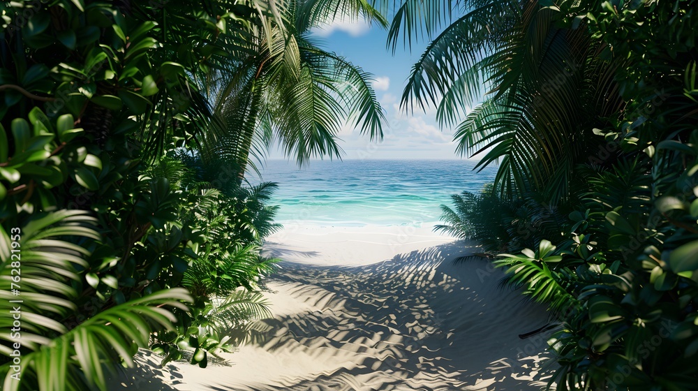 ヤシの木とビーチ