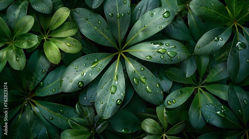 tropical leaves background top view  closeup nature view of green leaves background.