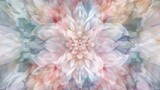 Soft Pastel Watercolor Floral Art in Dreamy Symmetry AI Generated