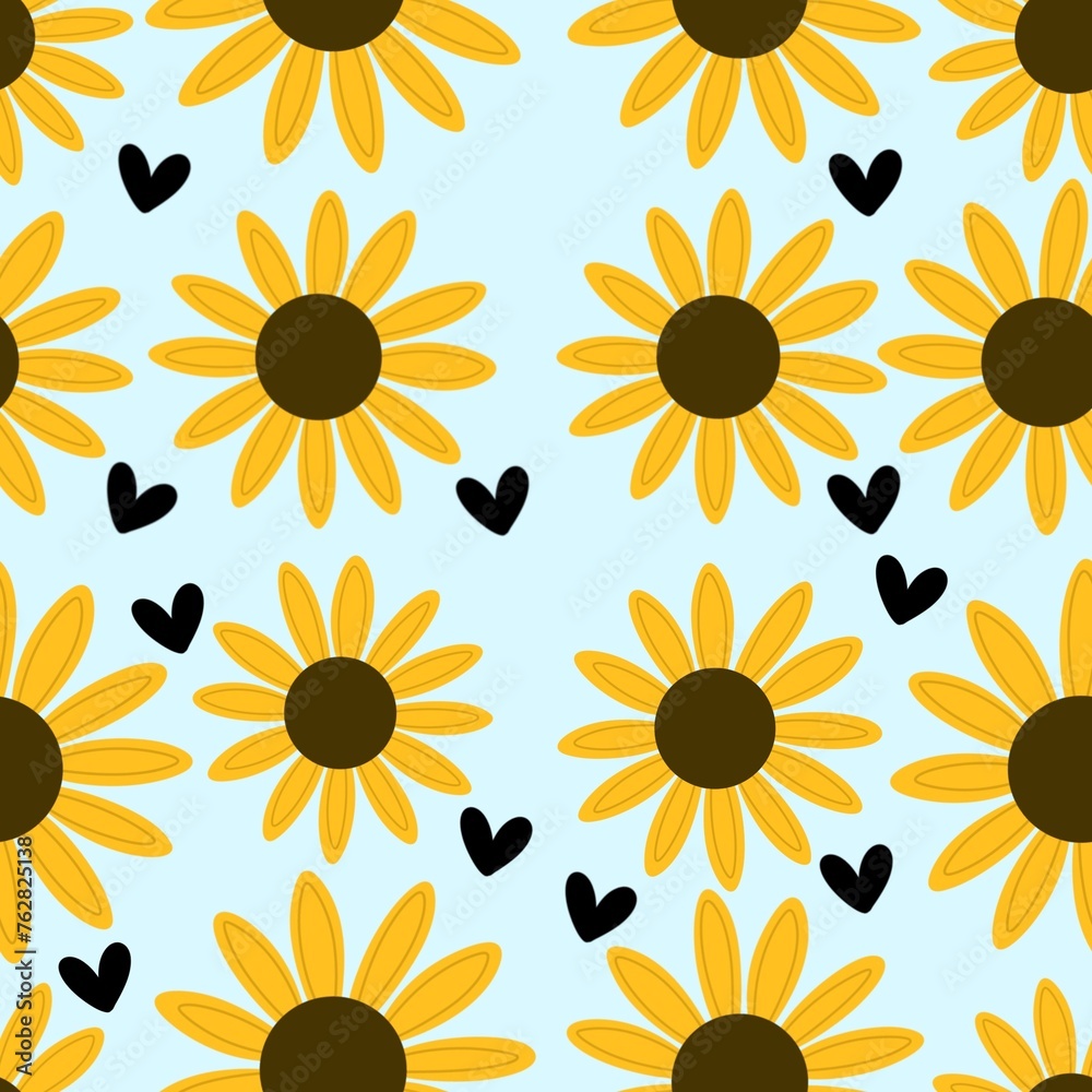 seamless pattern with sunflowers seamless pattern with sunflowers
