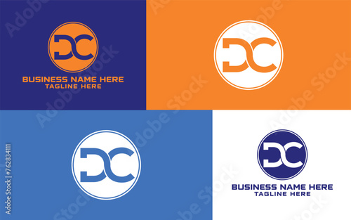 initial letter DC logo design, DC linked monogram logo in a circle