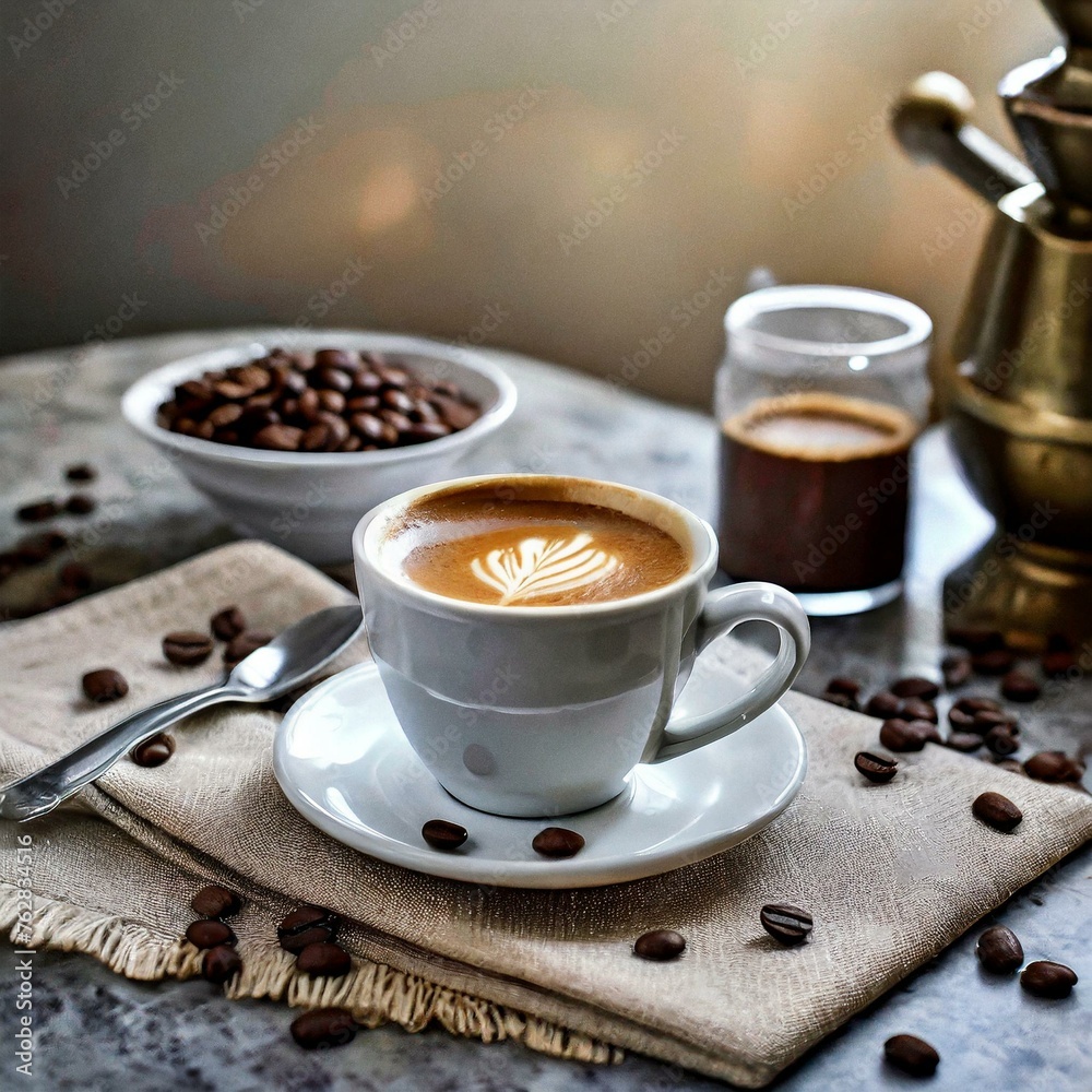 Fototapeta premium cup of coffee beans