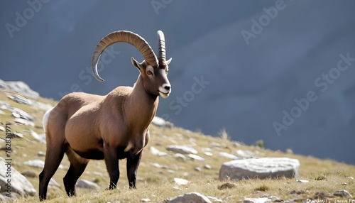 An Ibex With Its Ears Perked Up Alert To Danger Upscaled 3