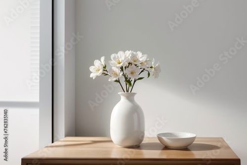 still life with flowers in vase in modern interier