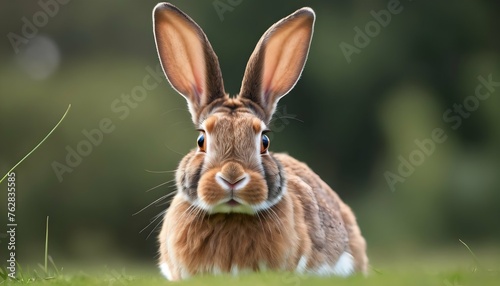 A Rabbit With Long Ears Perked Up Listening Inten Upscaled © Yumna