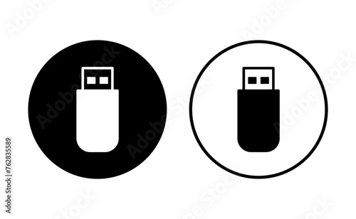 Usb icon set. Flash disk icon vector