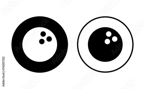Bowling icon set. bowling ball and pin icon. bowling pins