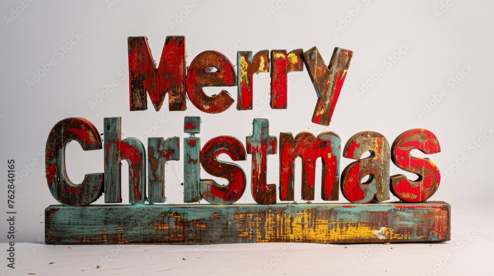 Words Merry Christmas created in Mixed Media Sculpture. Words Merry Christmas created in Mixed Media Sculpture.