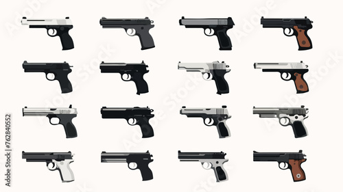 Gun icon logos symbols silhouettes black and white