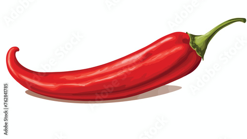 Hand drawn whole red chili pepper with caption 