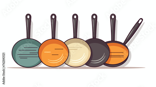 Illustration of frying pan. Stylized kitchen utensile photo
