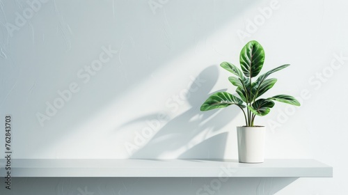 A shelf and a plant