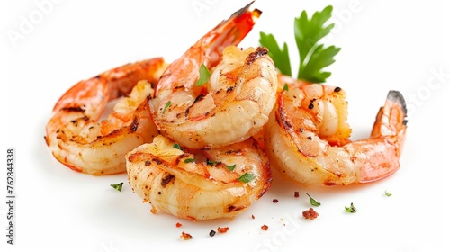 grilled shrimp isolated on white