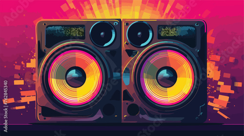 Illustration of sound speakers. Image for party 