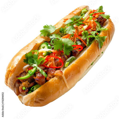 Banh Mi, transparent background, isolated image, generative AI