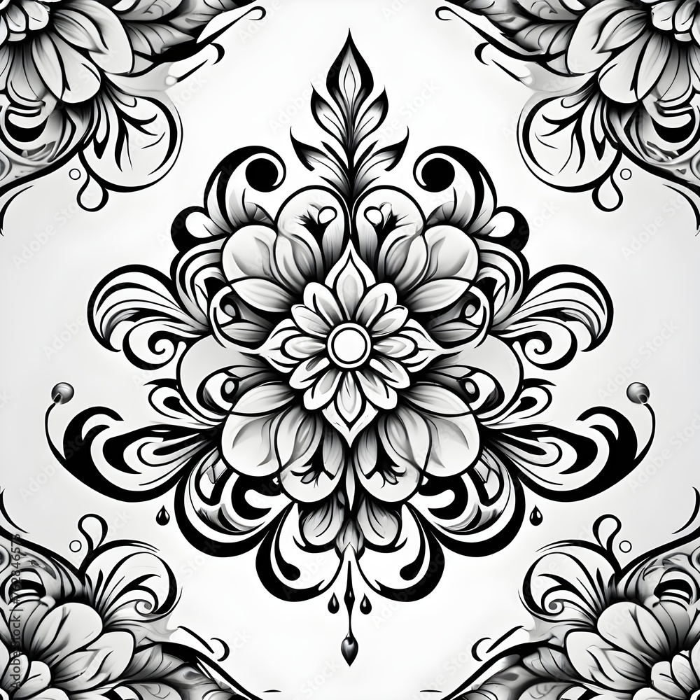 black and white ornamental tribal design. motifs pattern design. black and white ornamental tribal design. motifs pattern design.