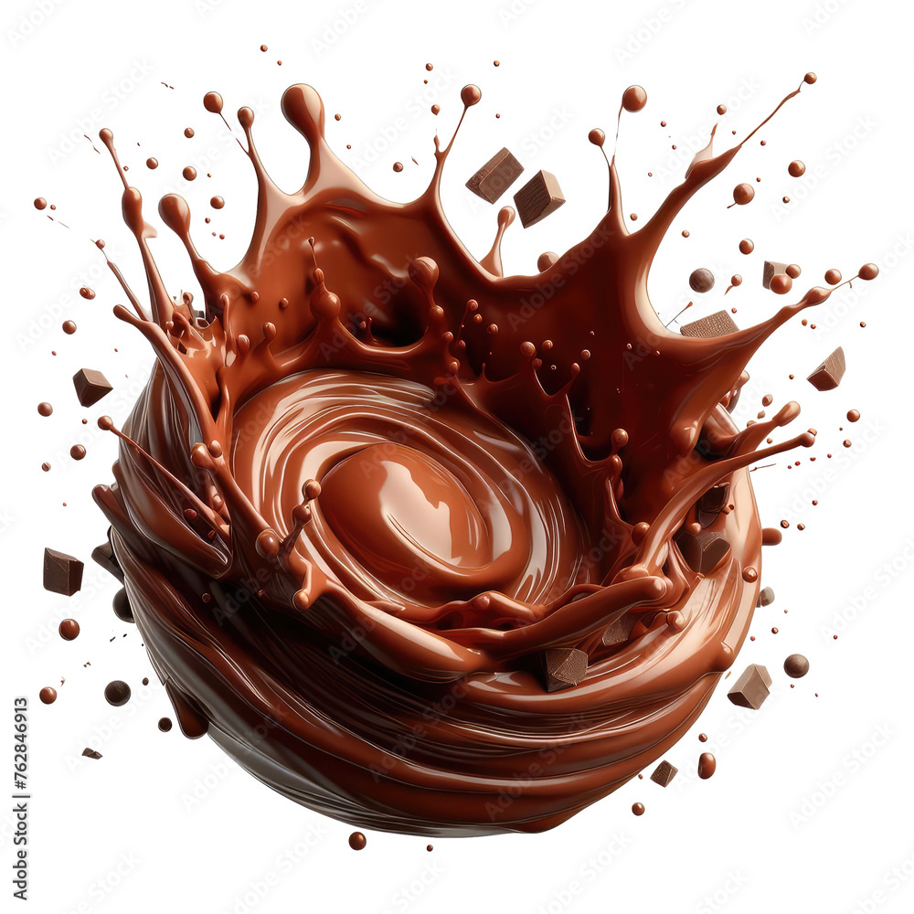Isolated chocolate splash on a Clear PNG Canvas, Generative AI Isolated chocolate splash on a Clear PNG Canvas, Generative AI