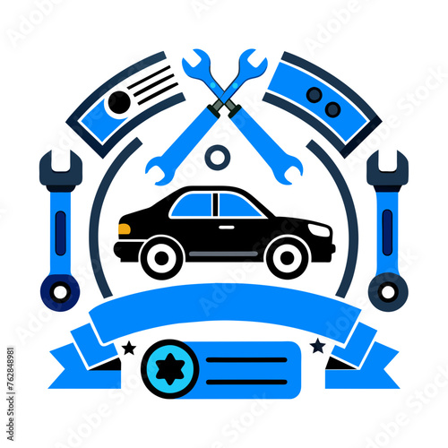 Car service icon set with black stroke and white background. Auto service, car repair icon set. Car service and garage.