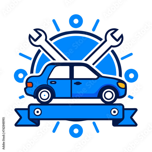 Car service icon set with black stroke and white background. Auto service, car repair icon set. Car service and garage.