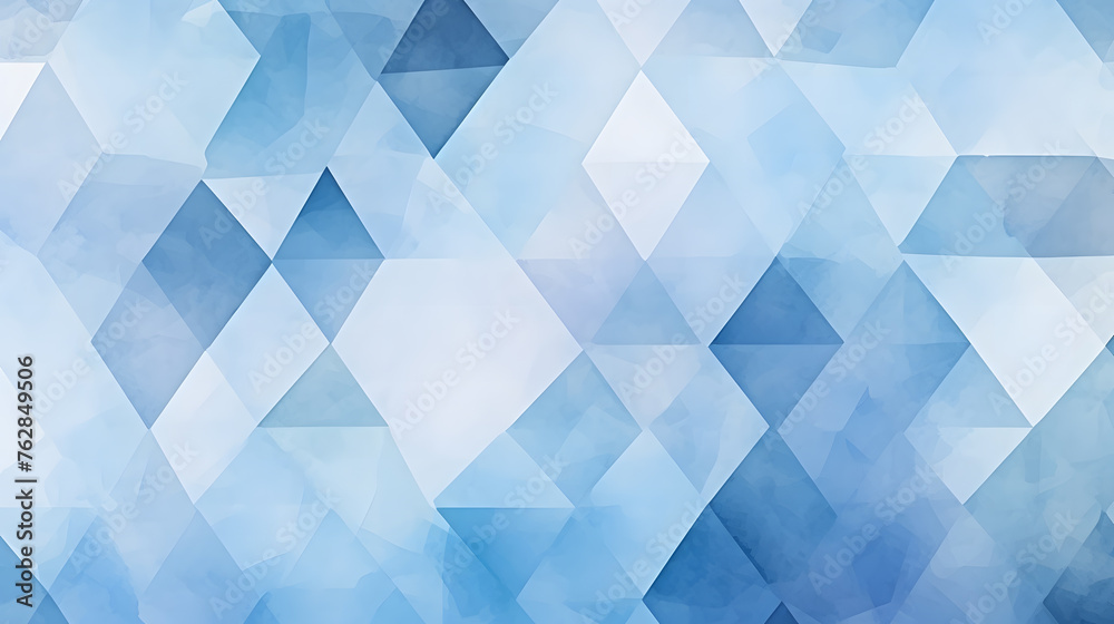 Obraz premium Blue background with geometric shapes and a watercolor texture in a light blue color