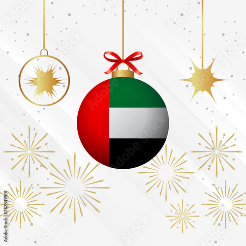 Christmas Ball Ornaments United Arab Emirates Flag Celebration
