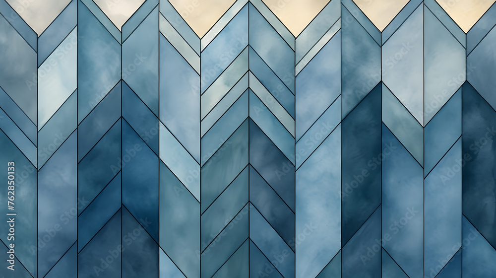 Blue background with geometric shapes and a watercolor texture in a light blue color Blue background with geometric shapes and a watercolor texture in a light blue color