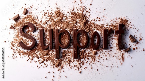 The Word Support created in Chocolate Typography.