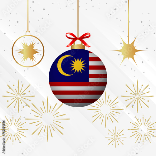 Christmas Ball Ornaments Malaysia Flag Celebration